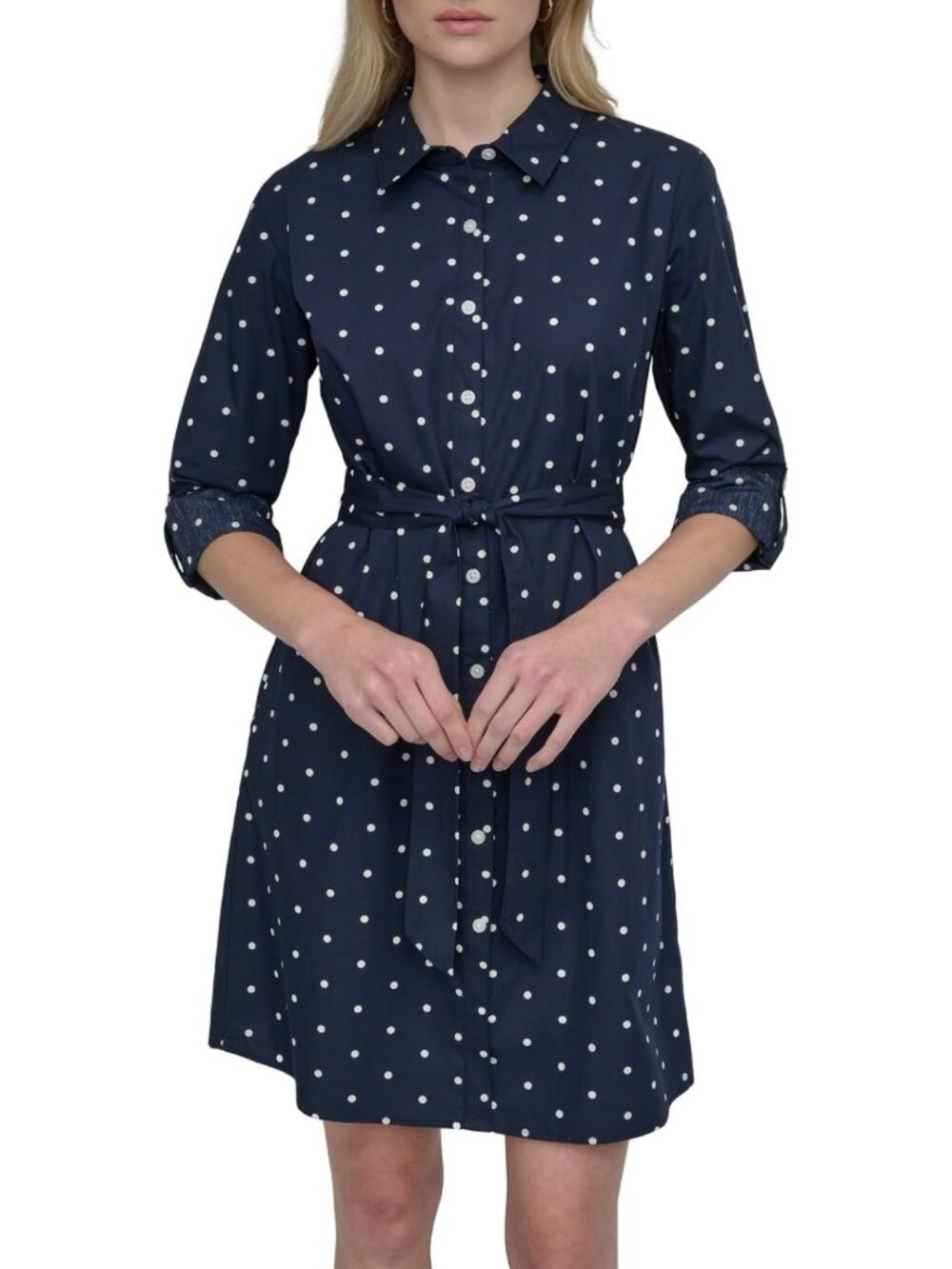 Chic Long Sleeve Collared Tie Fit & Flare Mini Dress - Perfect for Any Occasion